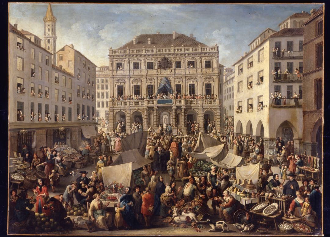 Drawing of the Lottery in the Piazza delle Erbe in Turin